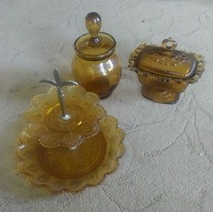 Retro Amber Glassware set